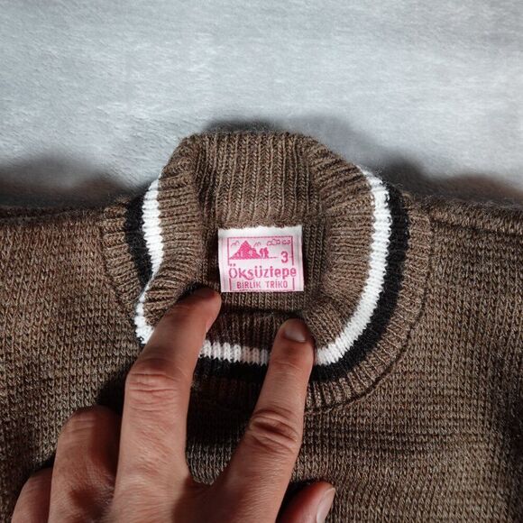 Mickey Mouse Istanbul Embroidered Sweater Toddler Size 3T Vintage Style Brown - Picture 3 of 8